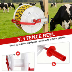 Giantz Electric Fence Reel Geared Portable Polywire Free Delivery