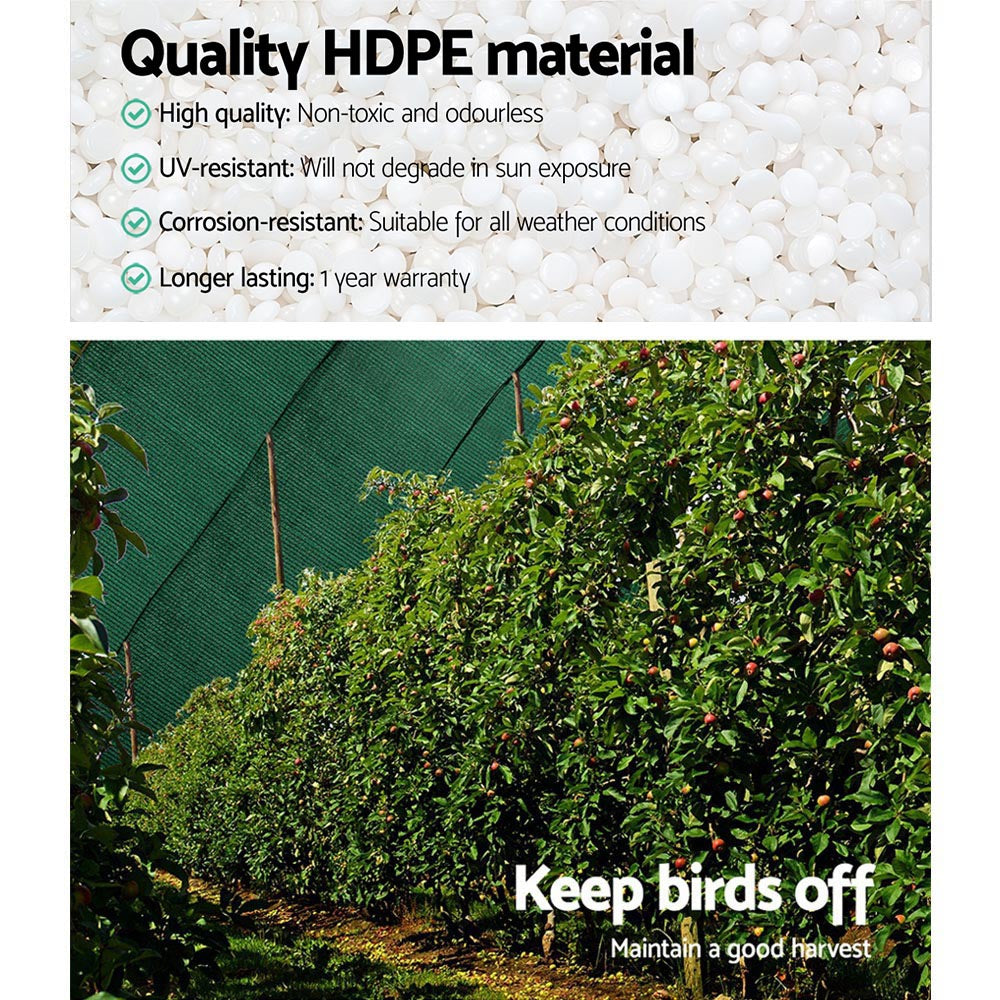 Instahut 50% Shade Cloth 3.66x10m Shade Cloth Sail Heavy Duty Shadecloth Garden Mesh Roll Green