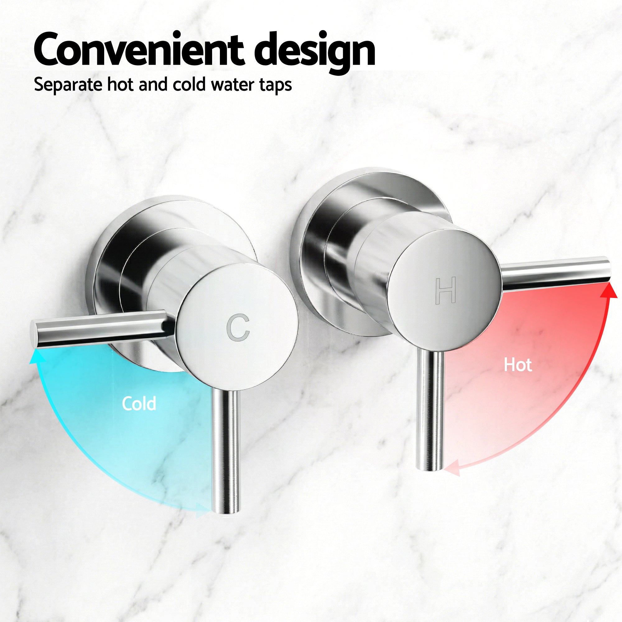 Cefito 9'' Rain Overhead Swivel Shower Head with Wall Twin Swivel Bathroom Tap