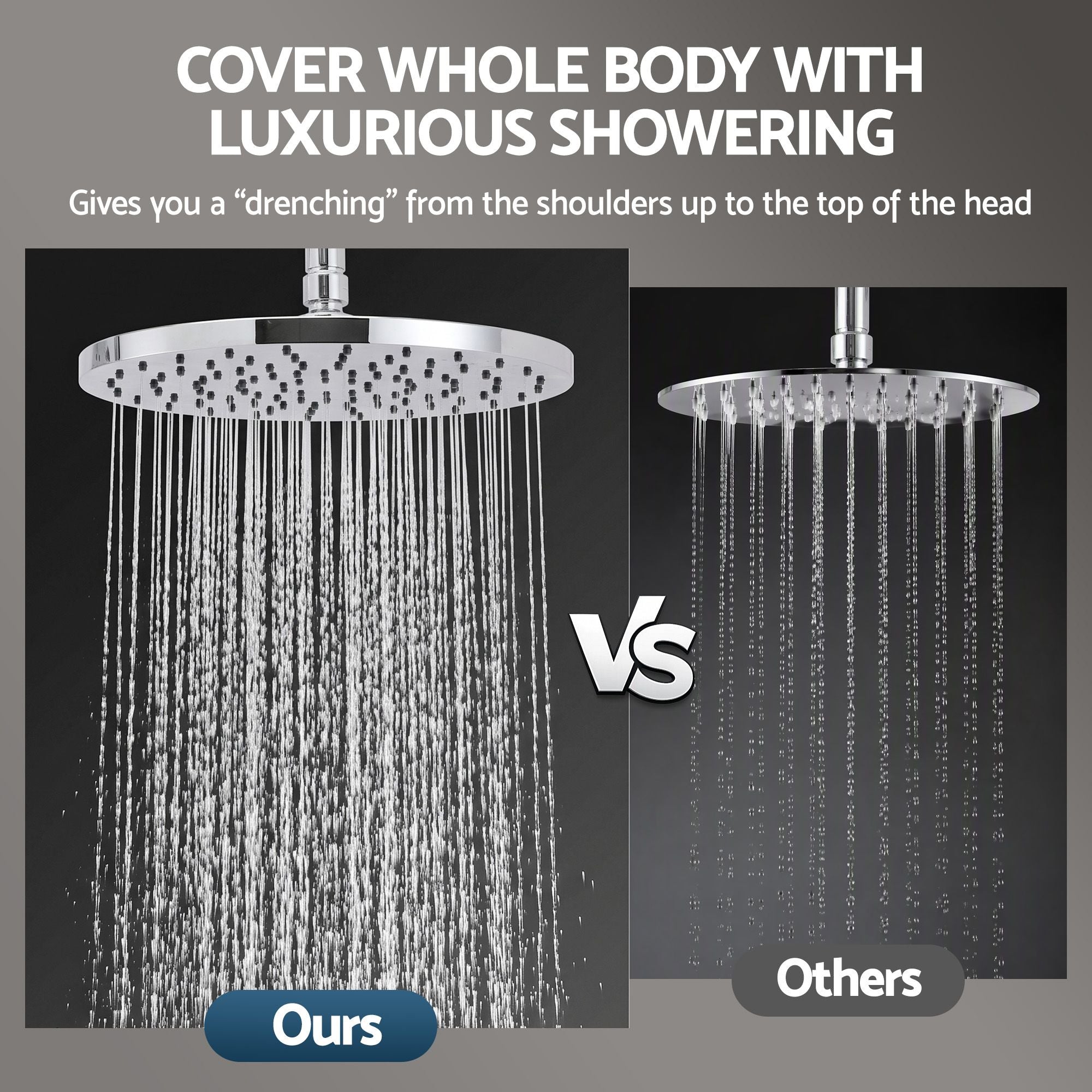 Cefito High-Pressure Shower Heads with Anti-burst 1.5m Hose & 304 S.S Rail