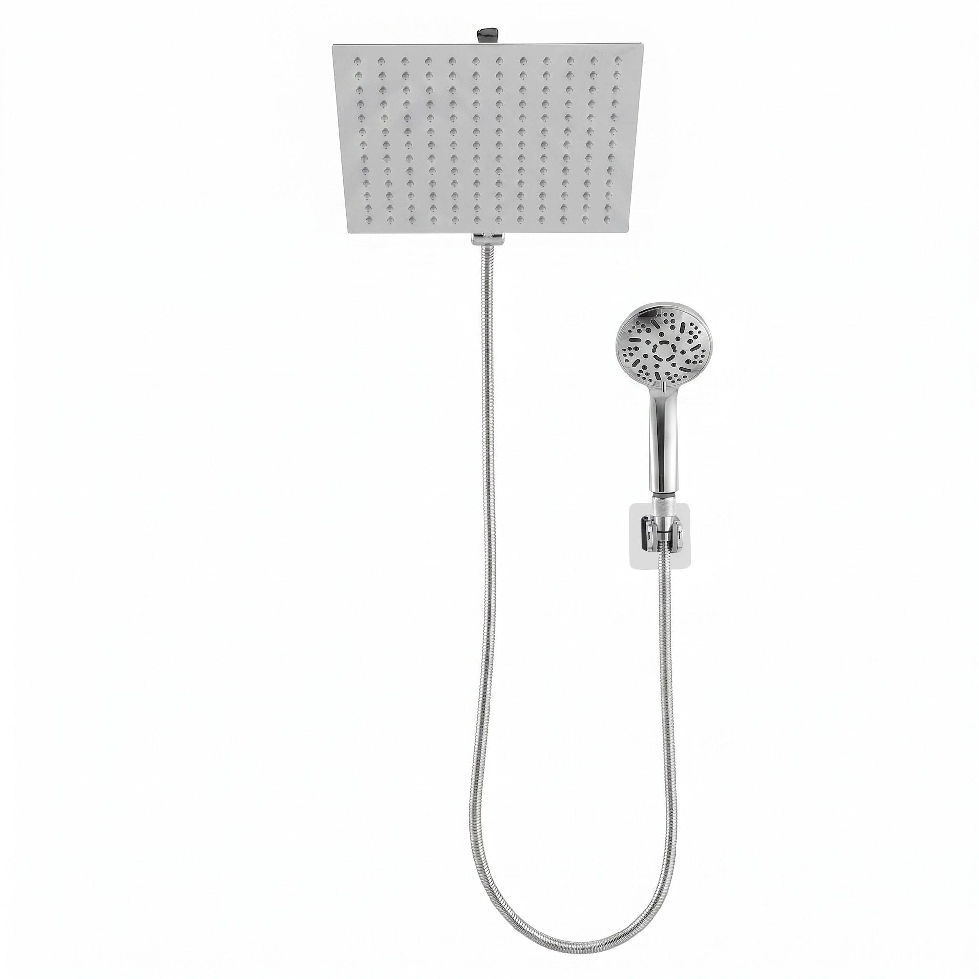 Cefito High-Pressure Rain Shower Head with Handheld, Gear-Lock Anti-Sag Arm for