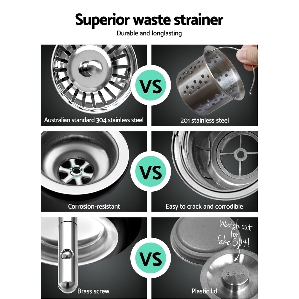 Cefito Kitchen Sink 53X50CM Stainless Steel Basin Single Bowl Silver