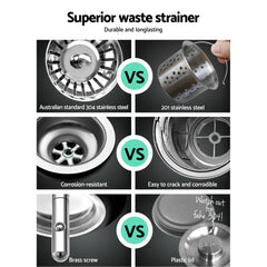 Cefito Kitchen Sink 53X50CM Stainless Steel Basin Single Bowl Silver