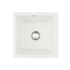 Cefito Kitchen Sink 38x38cm Granite Stone Sink Single Bowl White