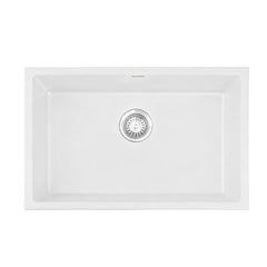 Cefito Kitchen Sink 70x45cm Granite Stone Sink Single Bowl White