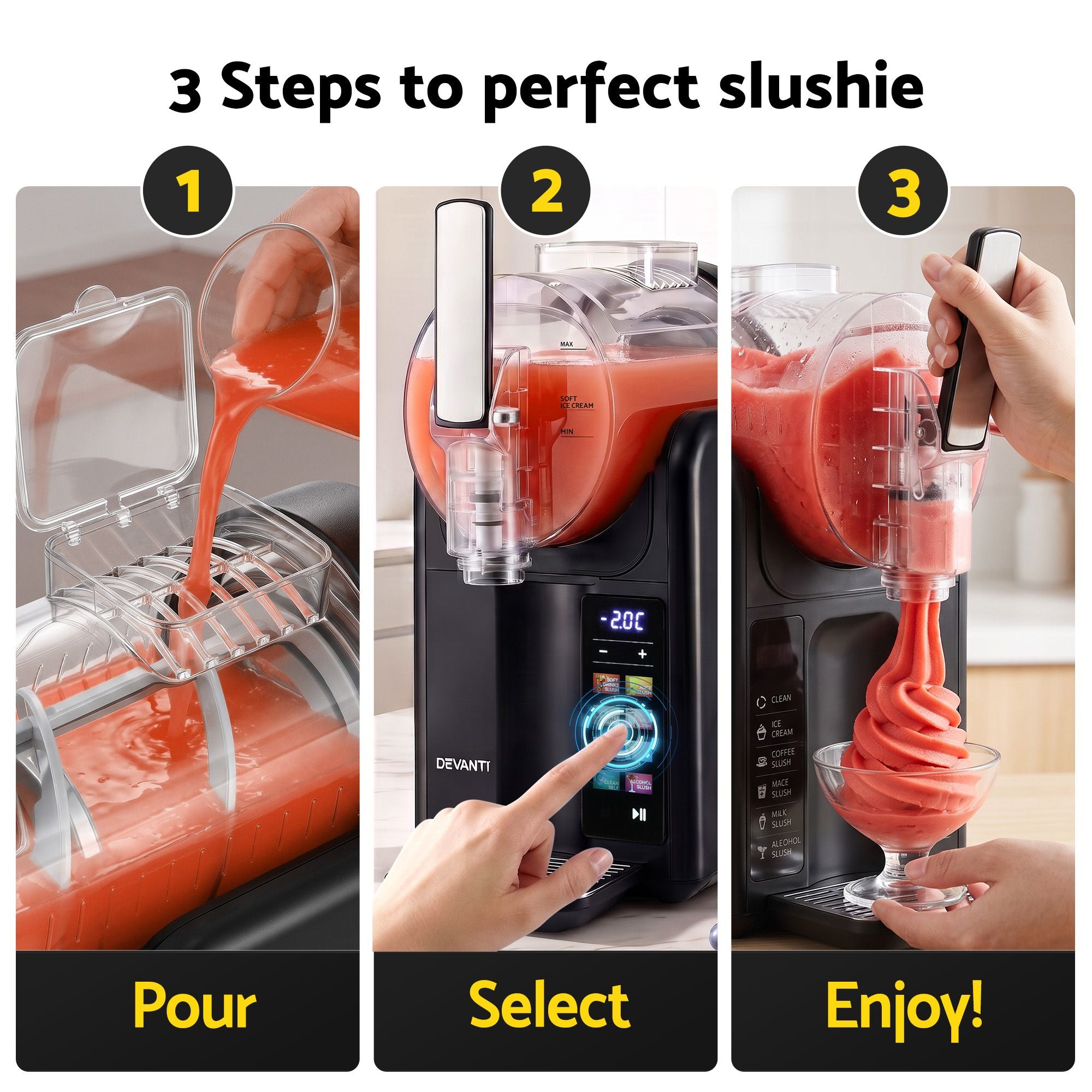 Devanti Slushie Machine 2L Frozen Drink Maker Ice Cream Cocktail Slush Maker