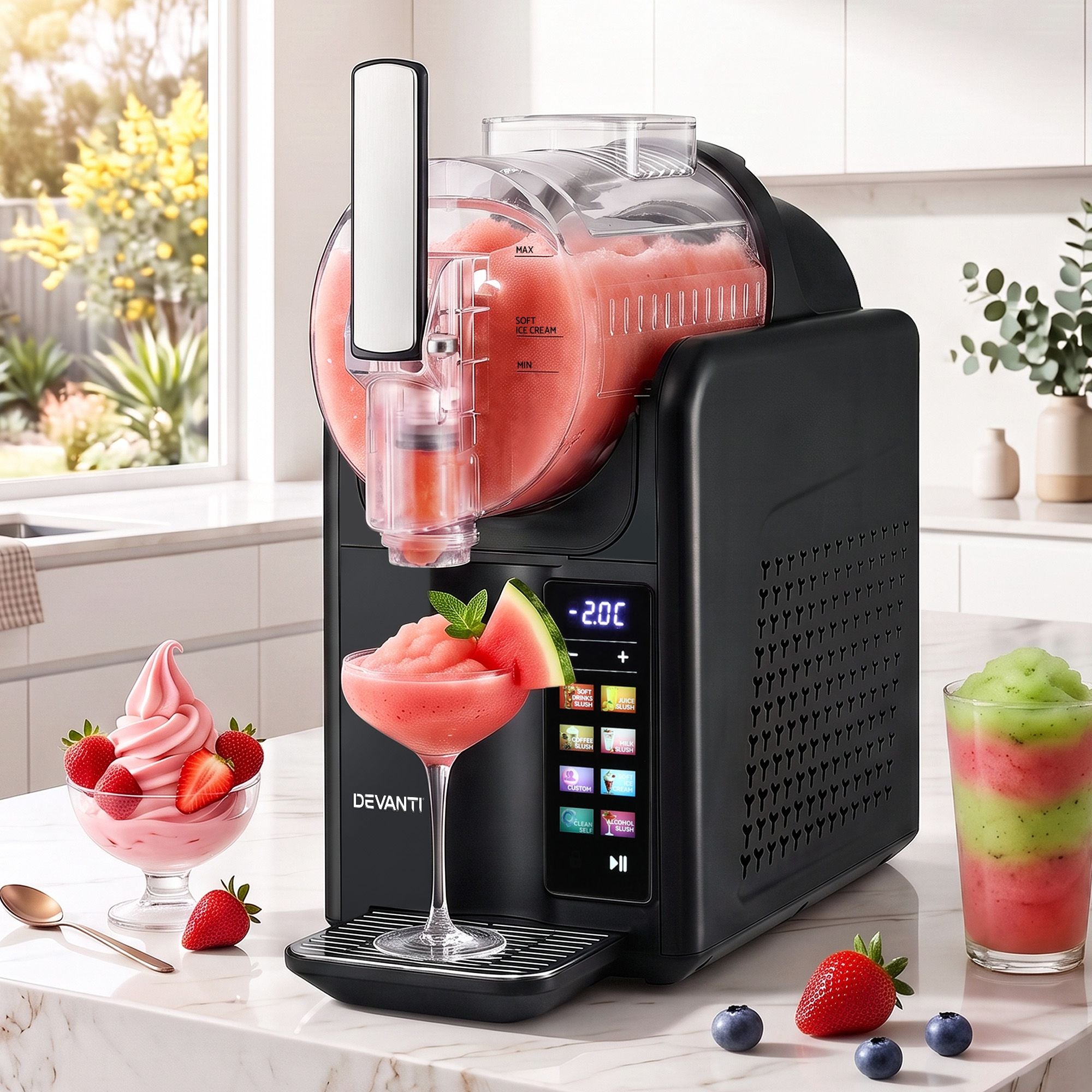 Devanti Slushie Machine 2L Frozen Drink Maker Ice Cream Cocktail Slush Maker