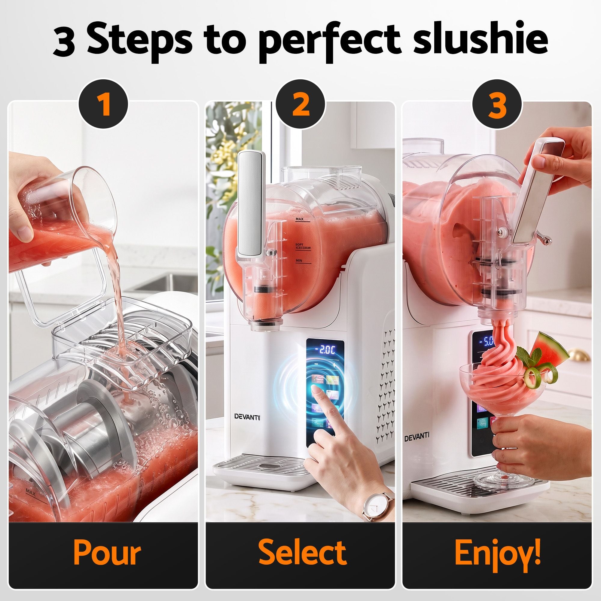 Devanti Slushie Machine 2L Frozen Drink Maker Ice Cream Cocktail Slush Maker