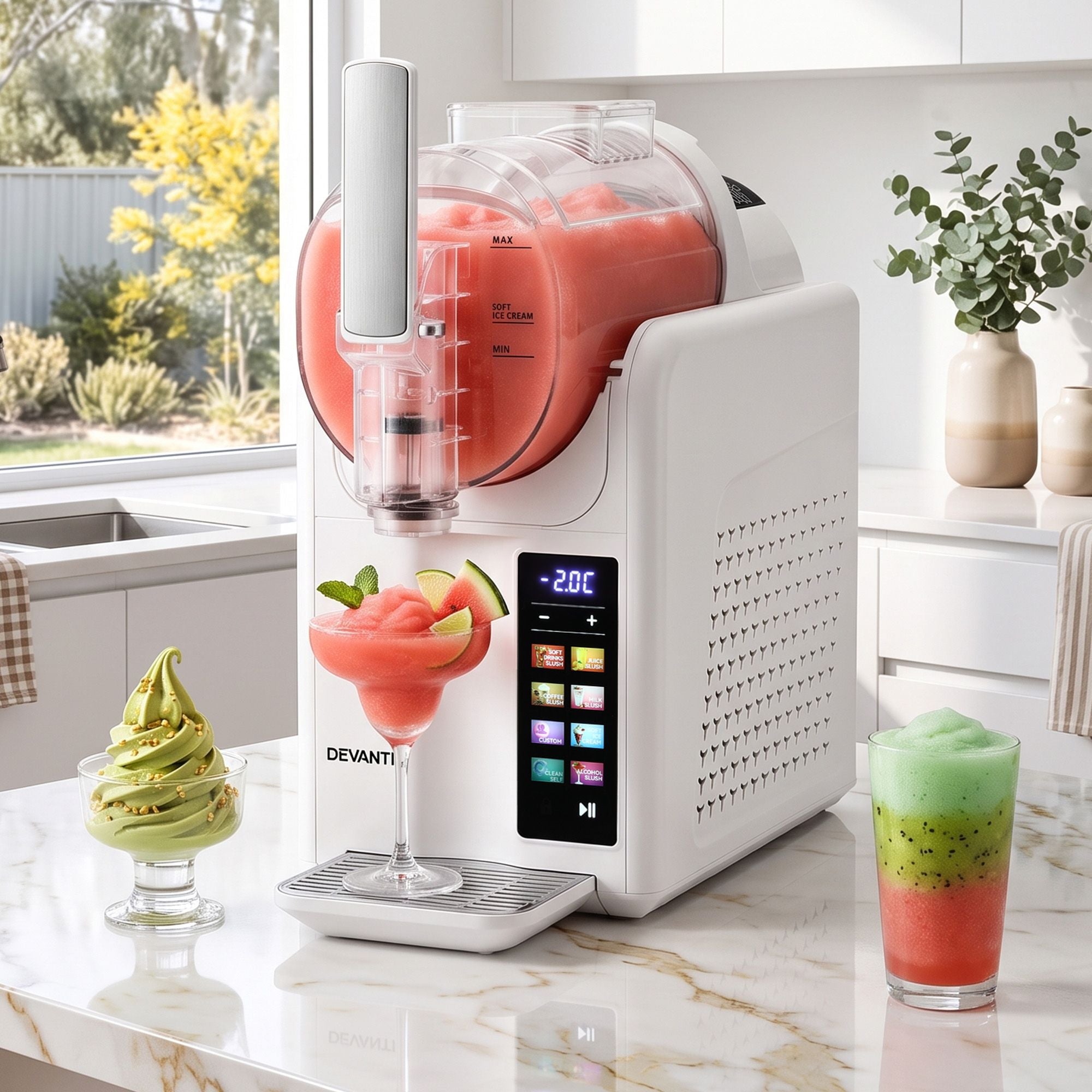 Devanti Slushie Machine 2L Frozen Drink Maker Ice Cream Cocktail Slush Maker