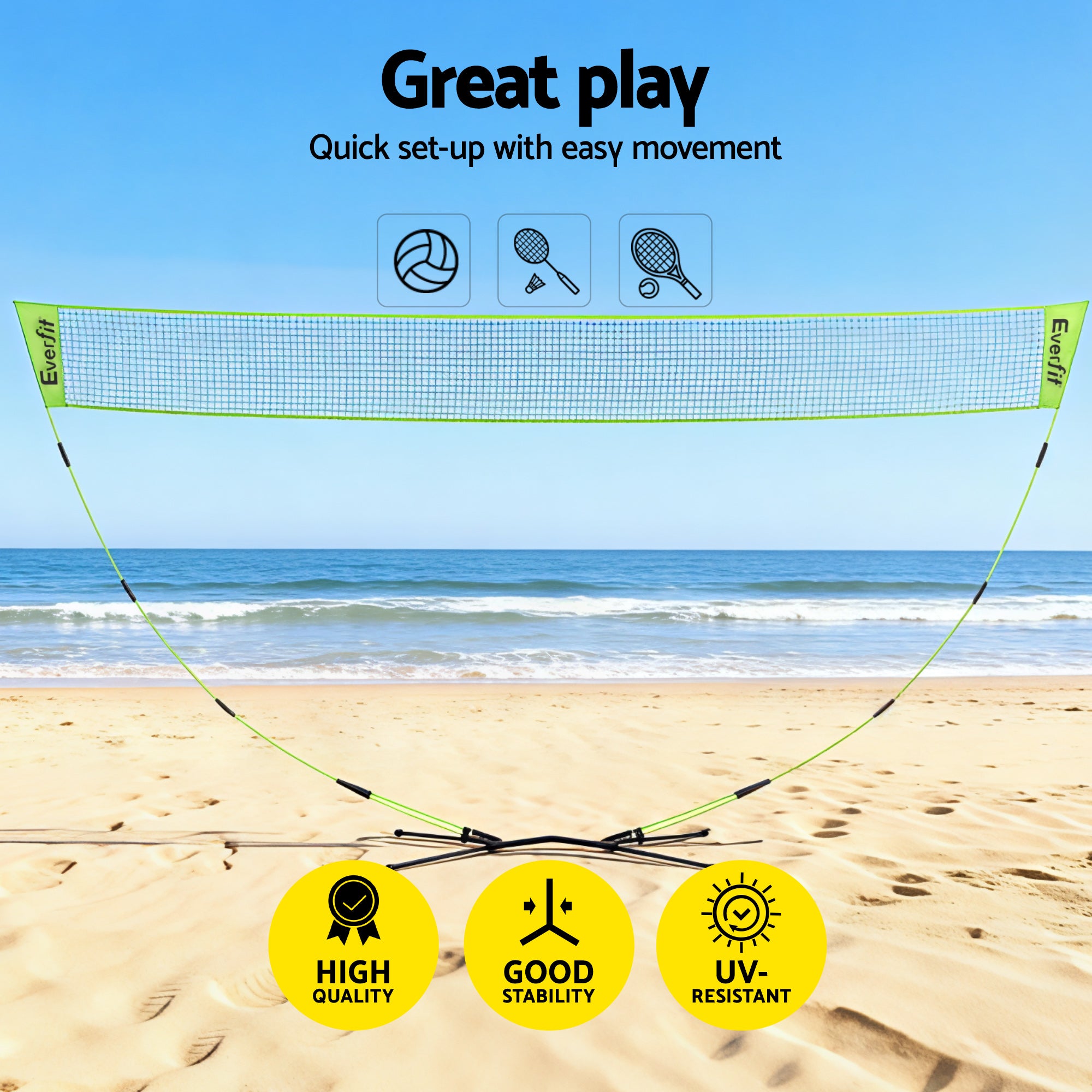 Everfit 3M Badminton Tennis Net Portable Volleyball Free Delivery
