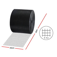 Gardeon 20cm x 30M Solar Panel Bird Guard Mesh Critter Guard Roll Kit with Rust-Proof PVC Coating