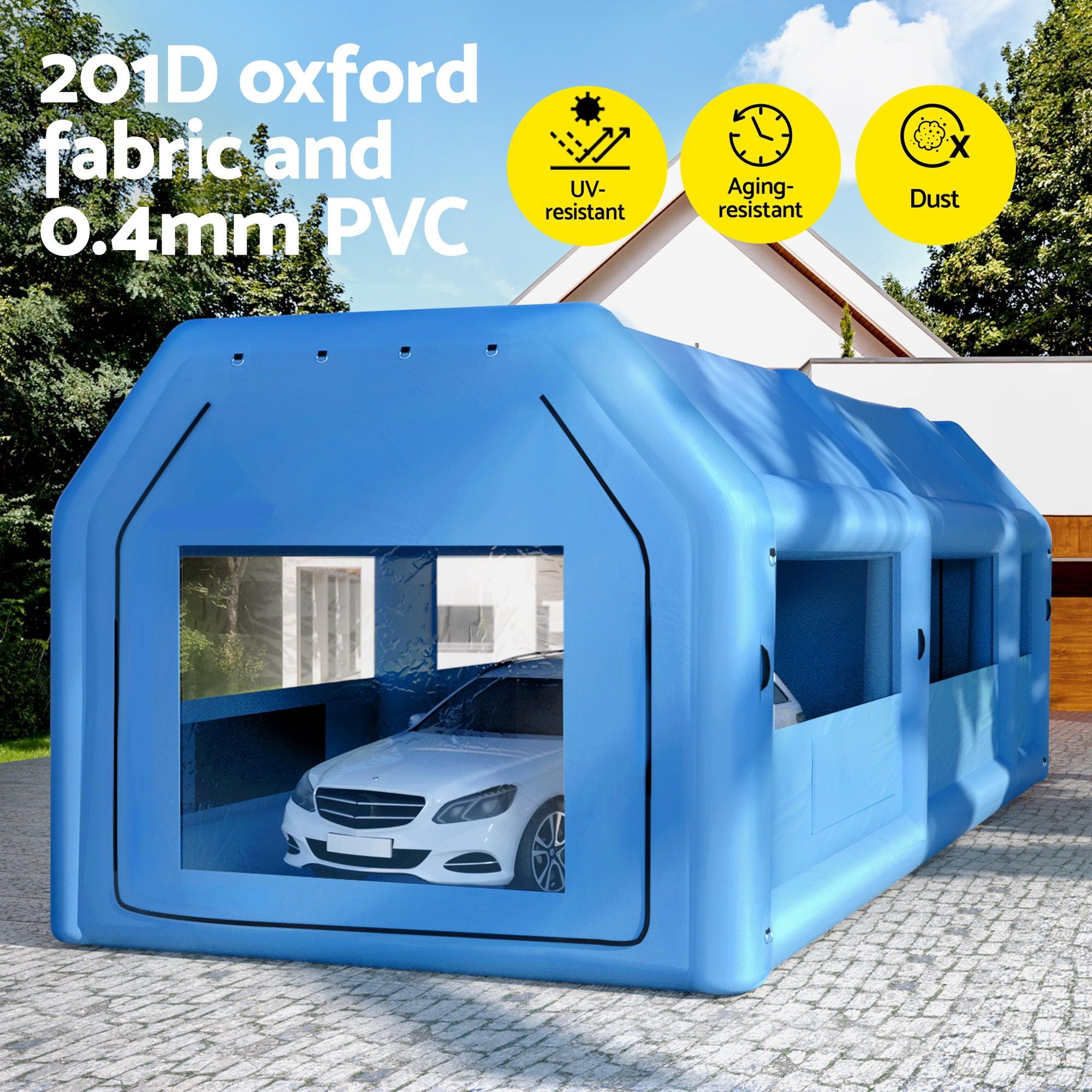 Giantz Inflatable Spray Booth Car Paint Tent 1000X500X350cm 2 Blowers Filter