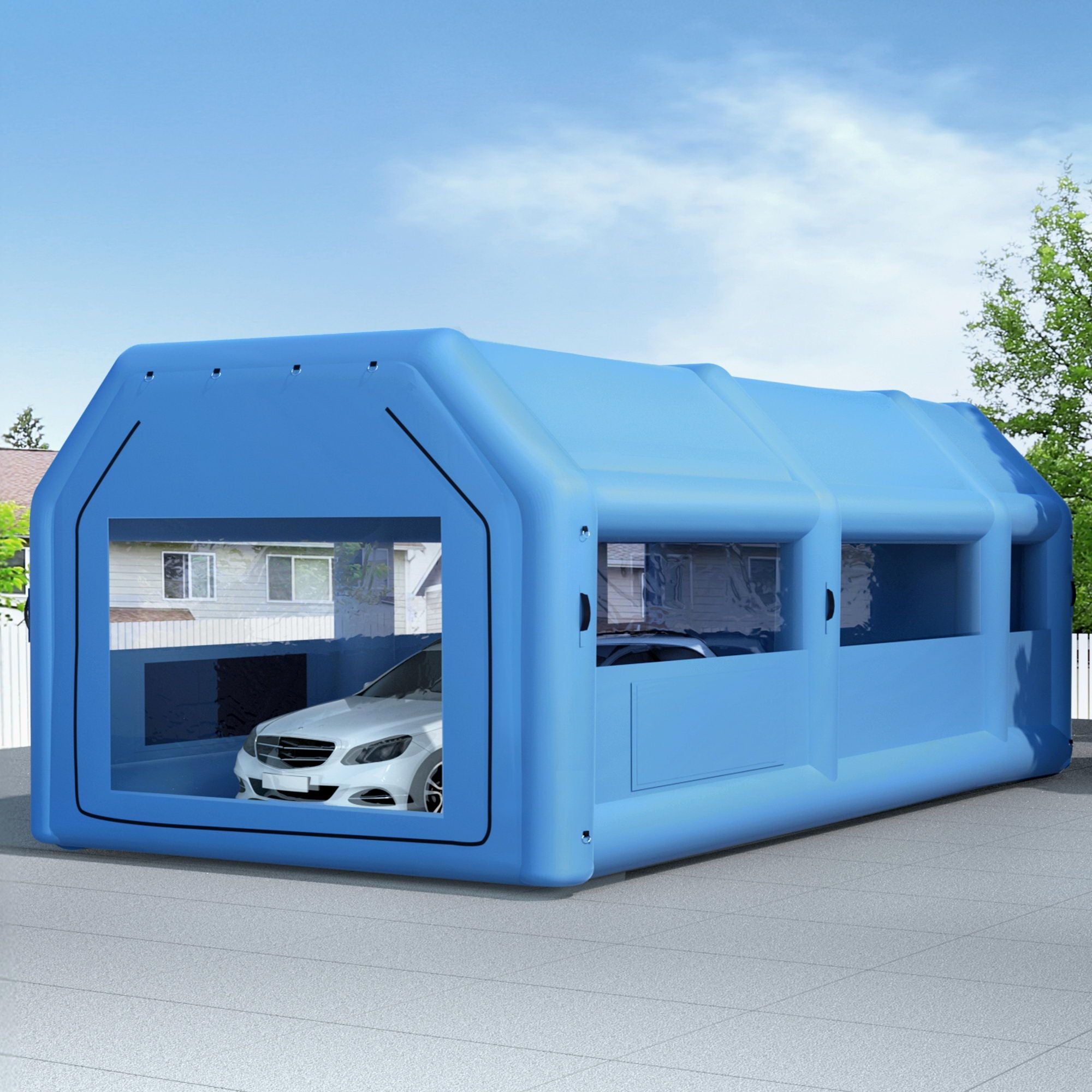 Giantz Inflatable Spray Booth Car Paint Tent 1000X500X350cm 2 Blowers Filter