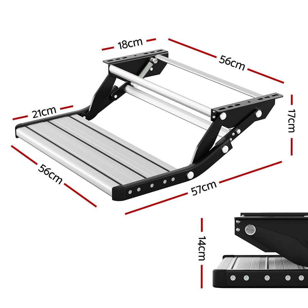 Weisshorn Manual Pull Out Caravan Step Folding RV Entry Stair 200KG Capacity