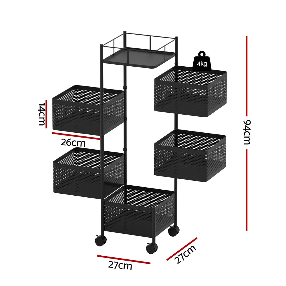 Artiss Storage Trolley Kitchen Cart 5 Tiers Free Delivery
