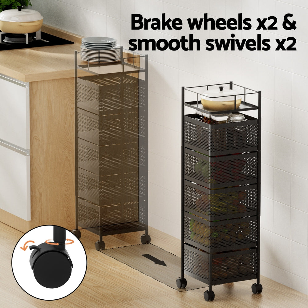 Artiss Storage Trolley Kitchen Cart 5 Tiers Free Delivery