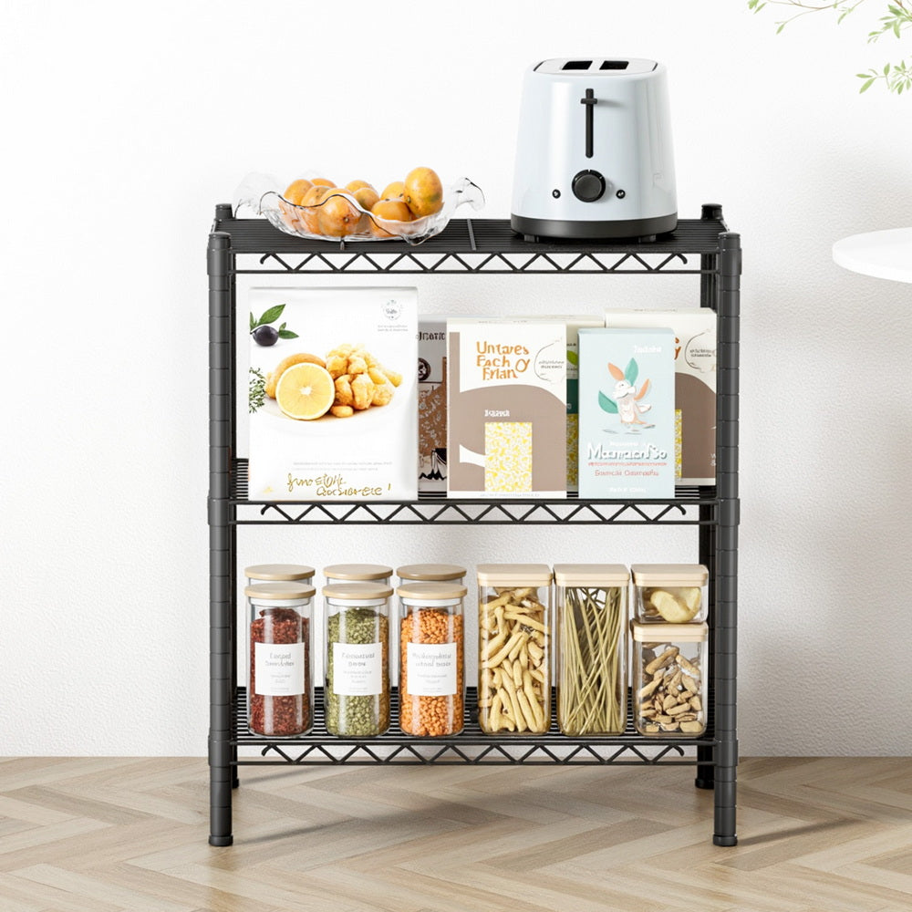 Artiss 3-Tier Shelving Unit Adjustable Garage Storage Shelves Kitchen Rack Steel - Free Delivery