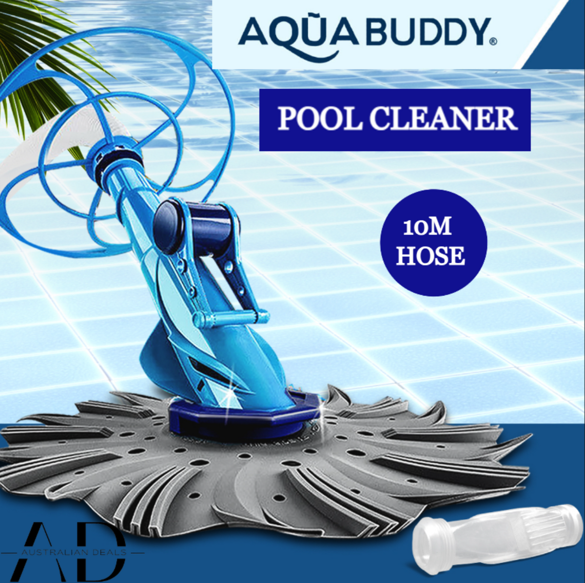Aquabuddy Pool Cleaner Automatic Vacuum Floor Swimming Climb Wall Inground 10M