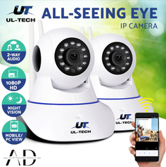 UL-tech 1080P Wireless IP Cameras Security WIFI Cam White