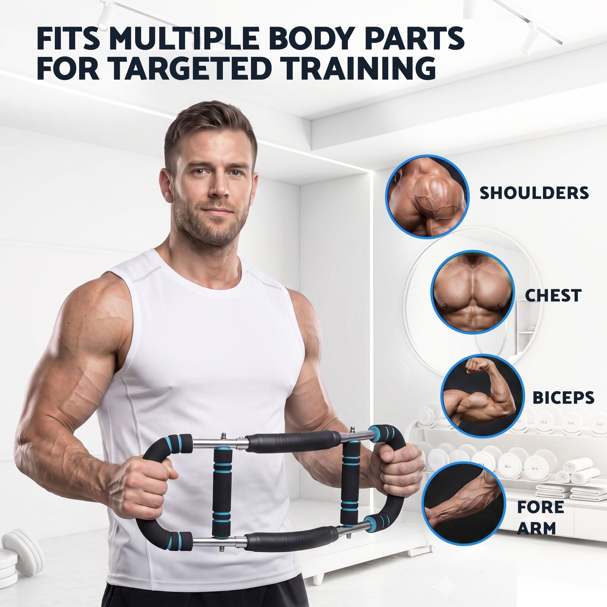 Everfit Twister Arm Exerciser 60-90lb Adjustable Chest Workout Equipment Home