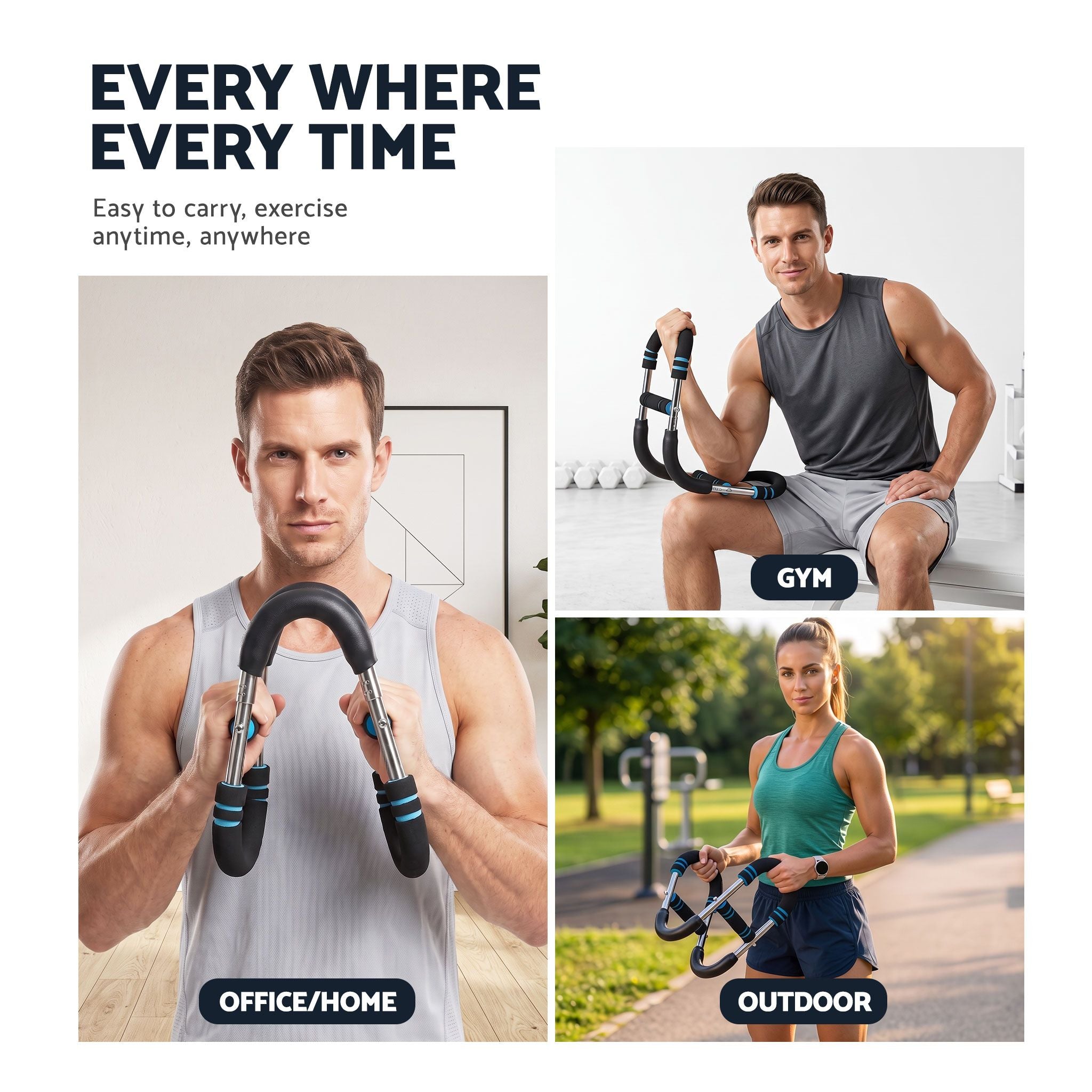 Everfit Twister Arm Exerciser 60-90lb Adjustable Chest Workout Equipment Home