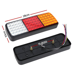 Giantz Pair 75 LED Tail Lights Stop Reverse Indicator 12V Ute Trailer Caravan