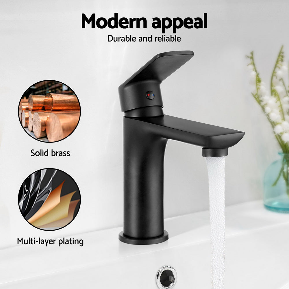 Cefito Bathroom Basin Mixer Tap Brass Faucet Vanity Laundry Sink Black - Free Delivery