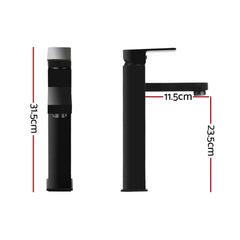 Cefito Bathroom Basin Mixer Tap Square Tall Faucet Vanity Laundry Black