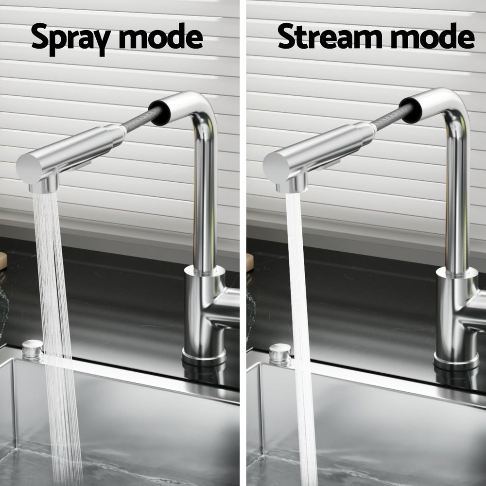 Cefito Kitchen Mixer Tap Pull Out Rectangle 2 Mode Sink Basin Faucet Swivel WELS