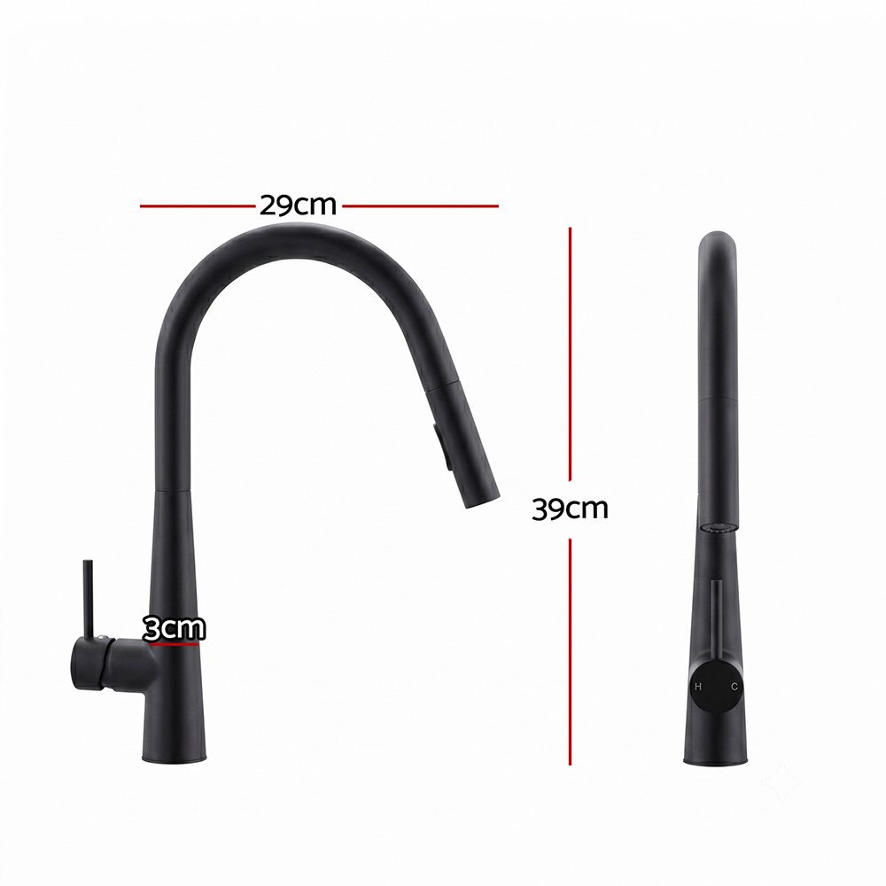 Cefito Kitchen Mixer Tap Pull Out Round 2 Mode Sink Basin Faucet Swivel WELS