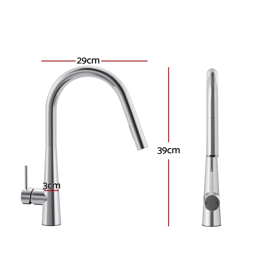 Cefito Kitchen Mixer Tap Pull Out Round 2 Mode Sink Basin Faucet Swivel WELS