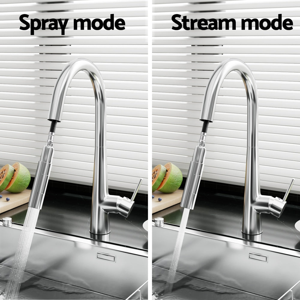 Cefito Kitchen Mixer Tap Pull Out Round 2 Mode Sink Basin Faucet Swivel WELS
