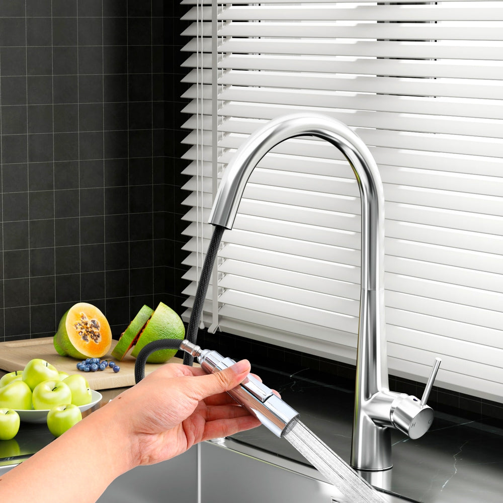 Cefito Kitchen Mixer Tap Pull Out Round 2 Mode Sink Basin Faucet Swivel WELS