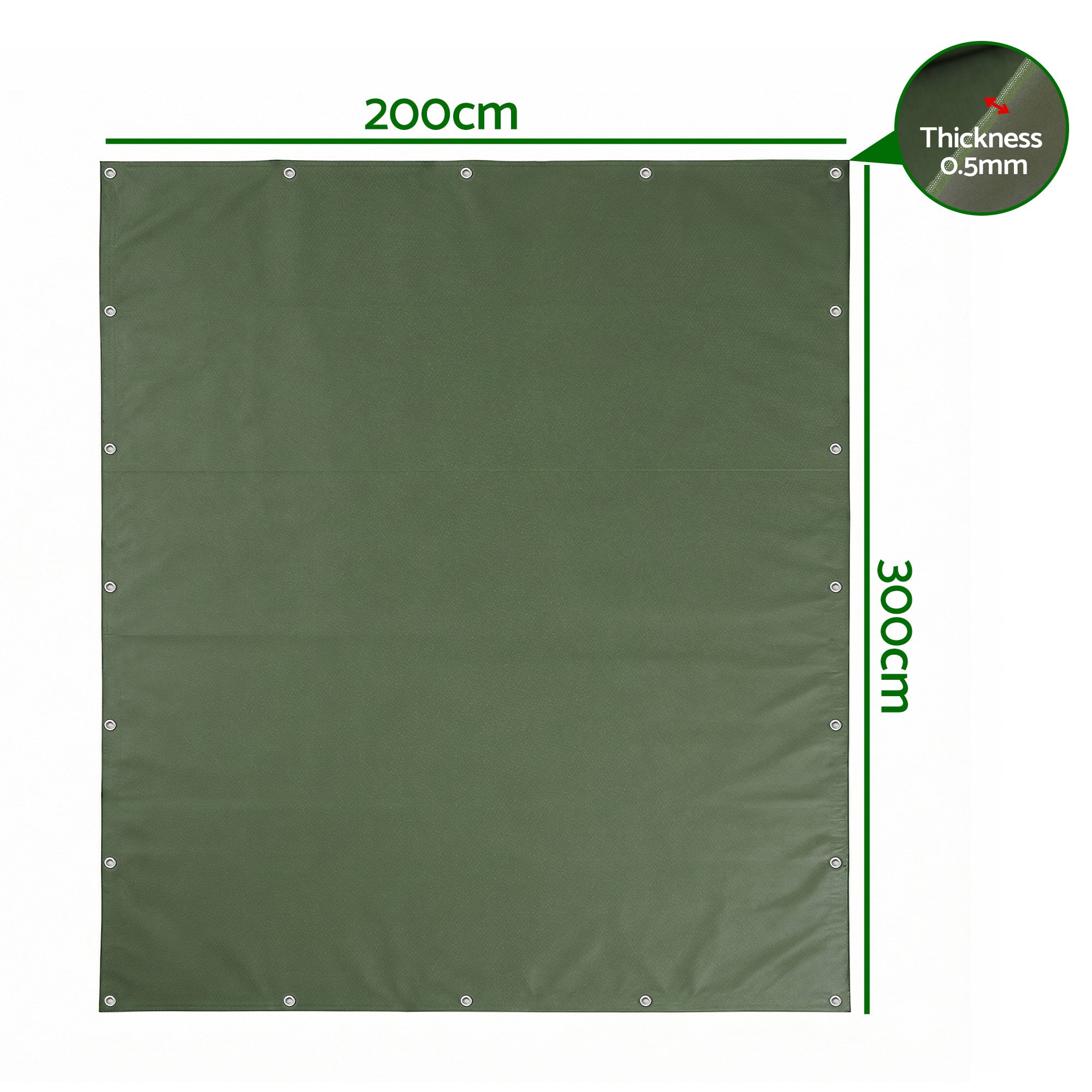Instahut 2x3m Tarp Tarpaulin 600GSM Camping Canvas Outdoor Free Delivery