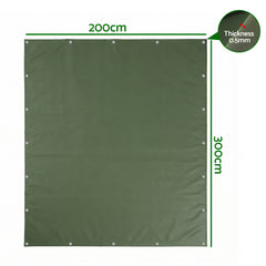 Instahut 2x3m Tarp Tarpaulin 600GSM Camping Canvas Outdoor Free Delivery