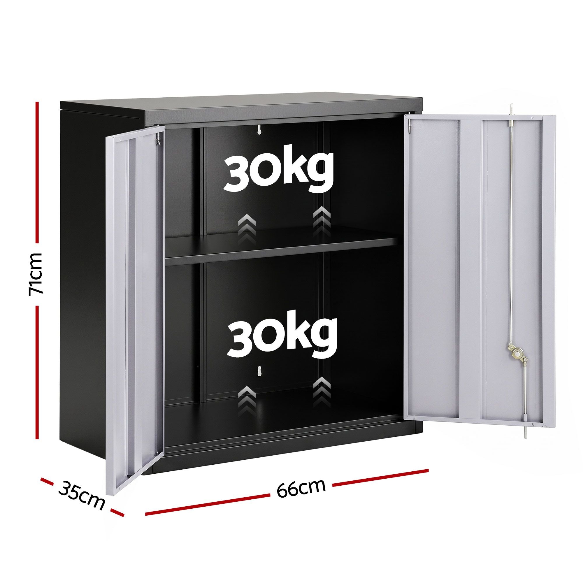 Giantz Steel Tool Cabinet Wall Mount Adjustable Shelf Garage Storage Lockable