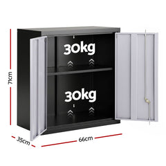Giantz Steel Tool Cabinet Wall Mount Adjustable Shelf Garage Storage Lockable