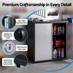 Giantz Steel Tool Cabinet Wall Mount Adjustable Shelf Garage Storage Lockable