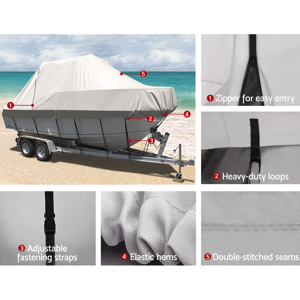 Seamanship Boat Cover 17-19ft Trailerable Marine Jumbo 600D Grade Heavy Duty