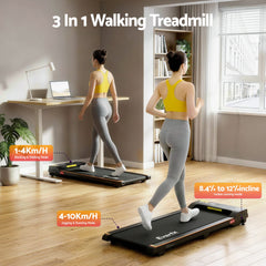 Everfit 3 in 1 Walking Pad Treadmill 12% Incline Under Desk Treadmills for Home