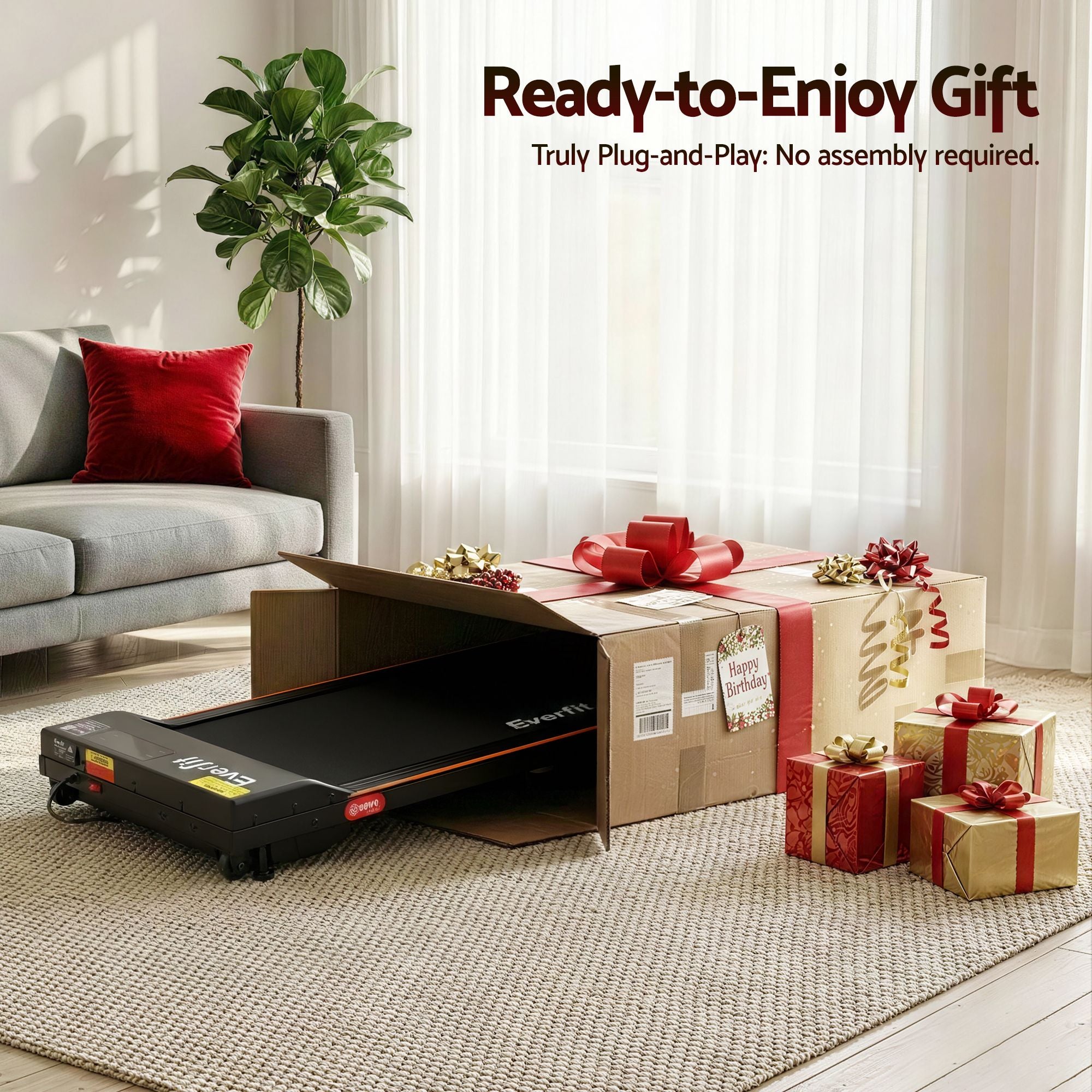 Everfit 3 in 1 Walking Pad Treadmill 12% Incline Under Desk Treadmills for Home