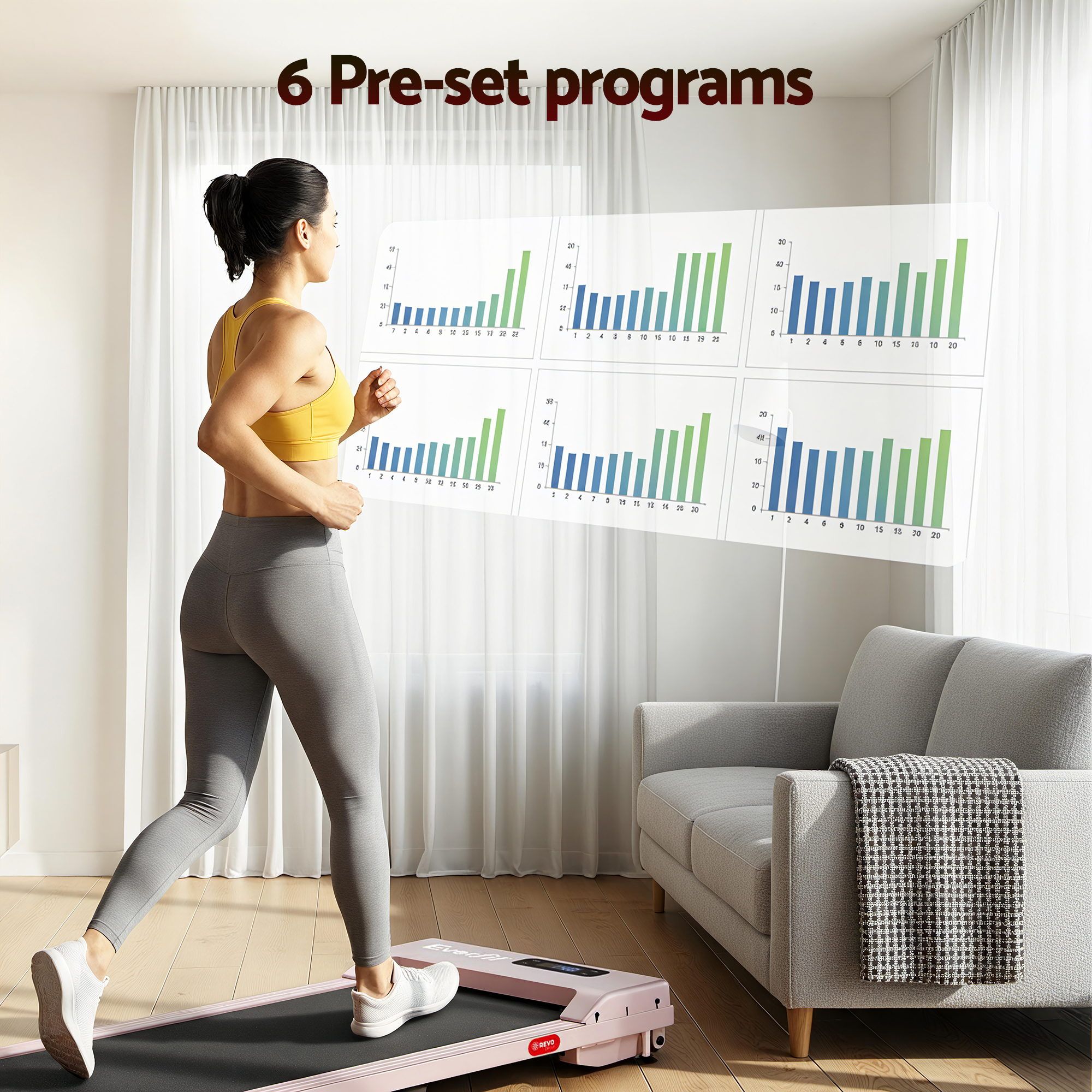 Everfit 3 in 1 Walking Pad Treadmill 12% Incline Under Desk Treadmills for Home