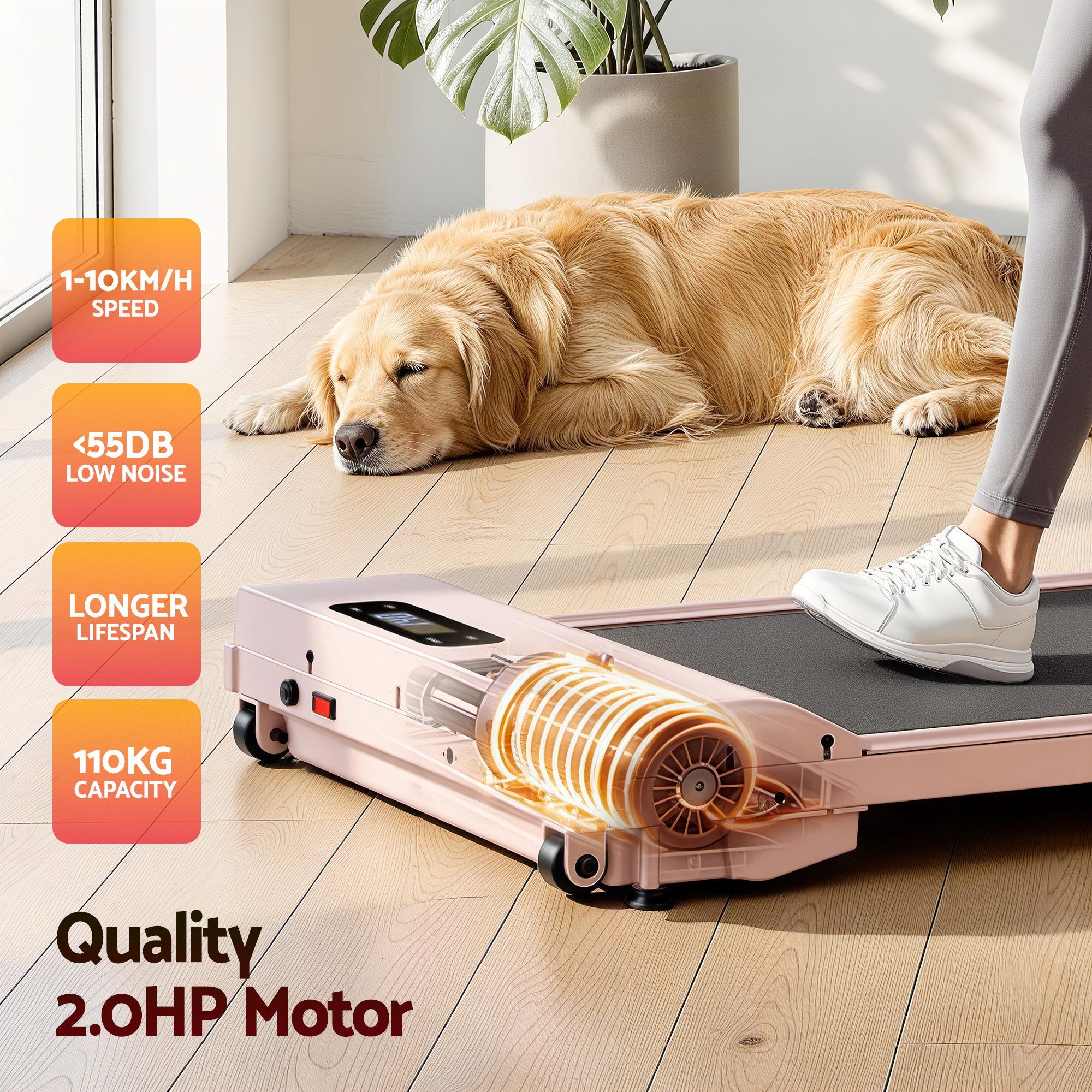 Everfit 3 in 1 Walking Pad Treadmill 12% Incline Under Desk Treadmills for Home