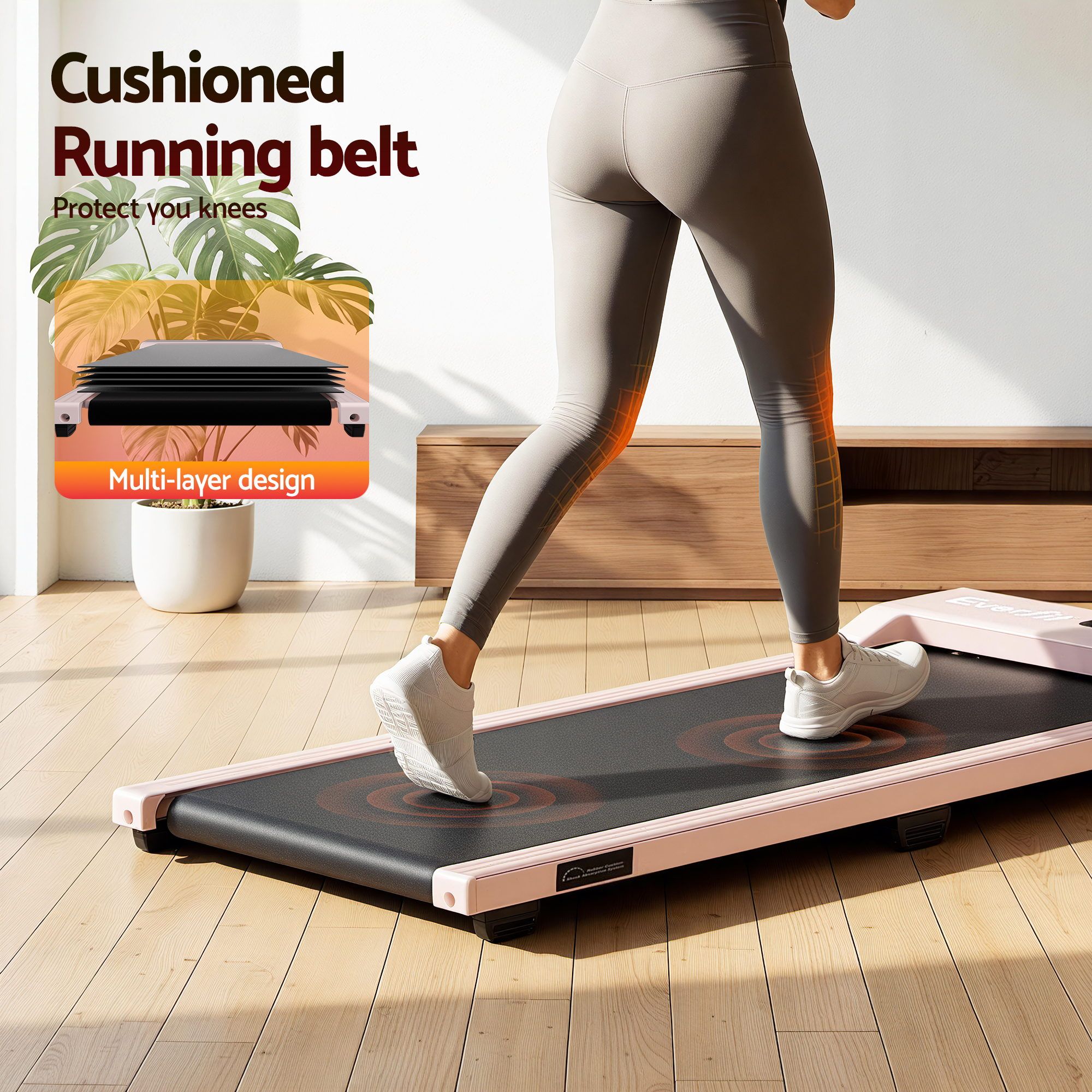 Everfit 3 in 1 Walking Pad Treadmill 12% Incline Under Desk Treadmills for Home