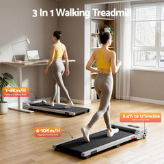 Everfit 3 in 1 Walking Pad Treadmill 12% Incline Under Desk Treadmills for Home