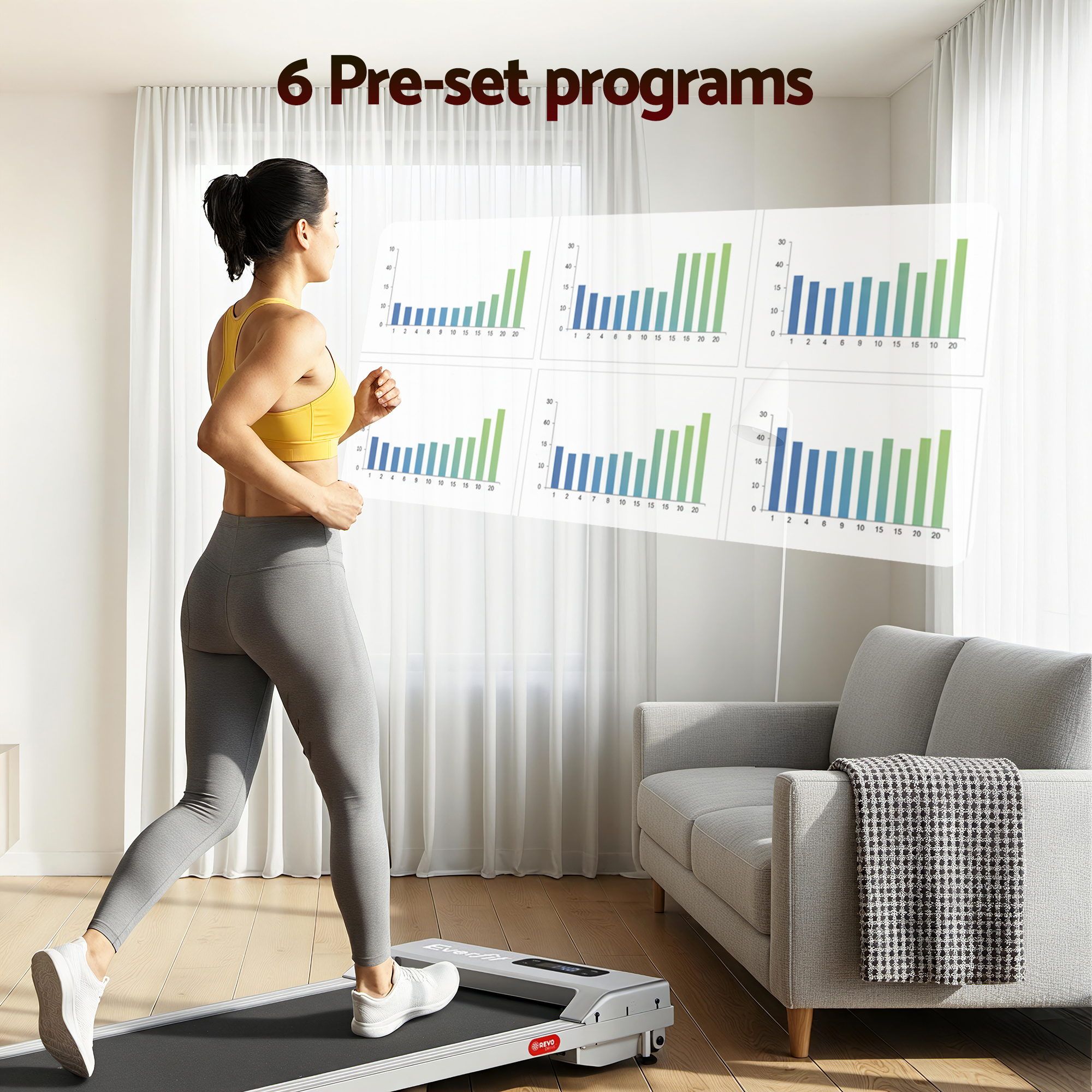 Everfit 3 in 1 Walking Pad Treadmill 12% Incline Under Desk Treadmills for Home