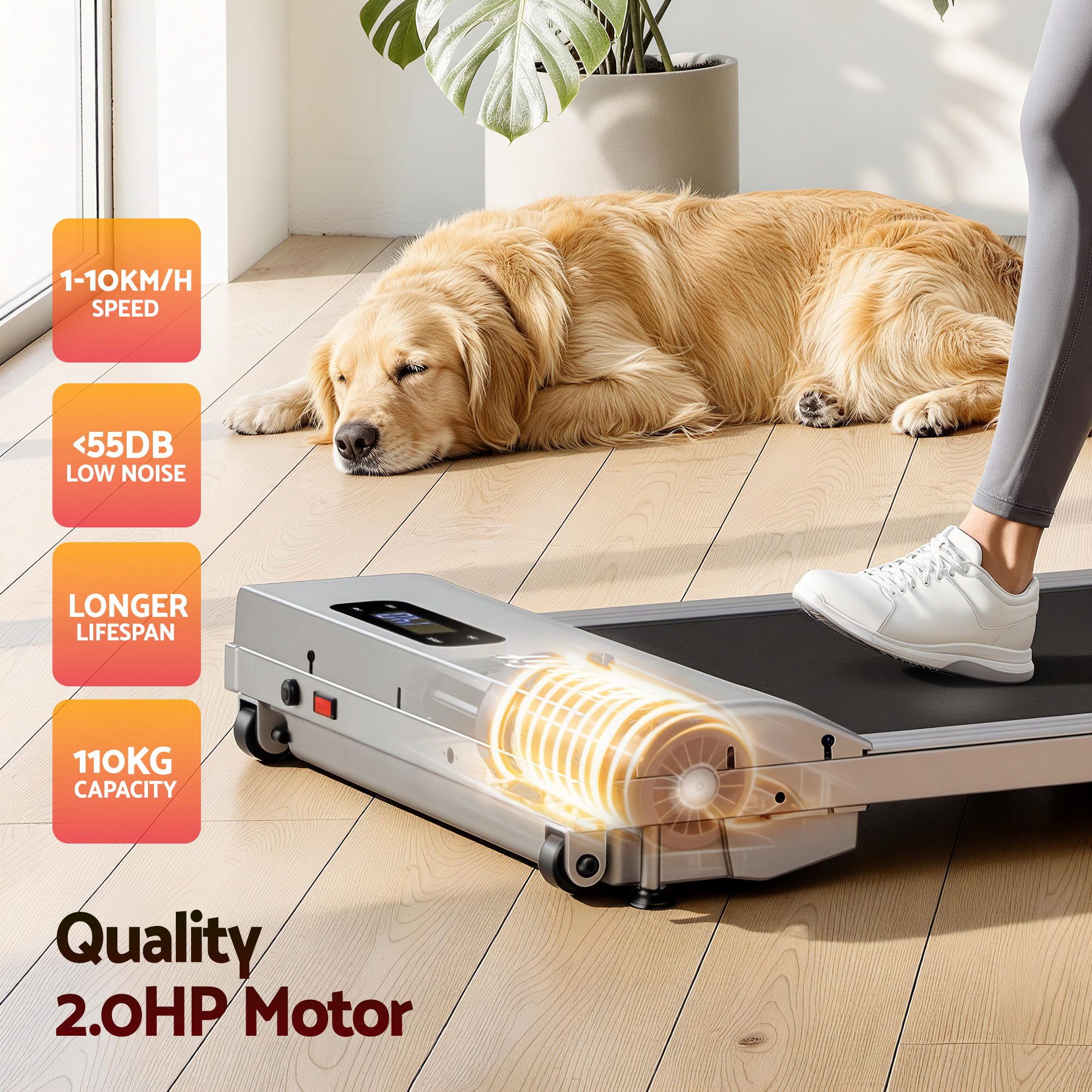 Everfit 3 in 1 Walking Pad Treadmill 12% Incline Under Desk Treadmills for Home