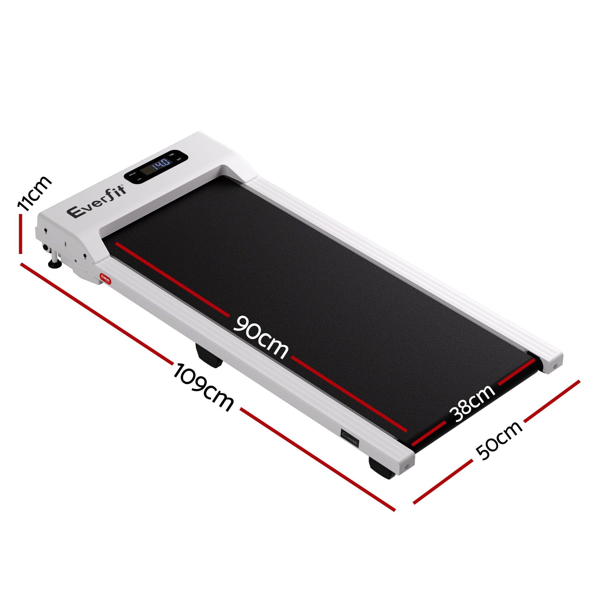 Everfit 3 in 1 Walking Pad Treadmill 12% Incline Under Desk Treadmills for Home Gym With 38cm Wide Belt White