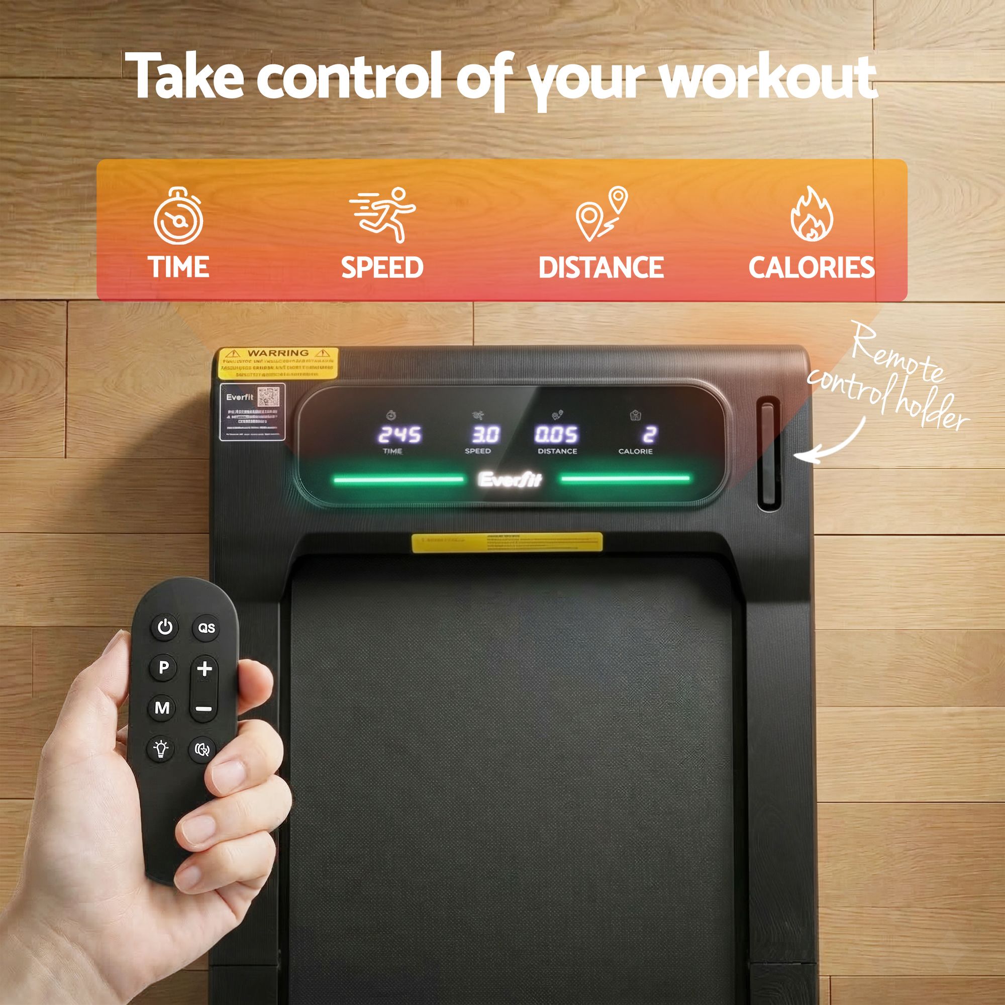 Everfit Walking Pad Treadmill 2 in 1 Foldable Under Desk for Home Gym With 38cm