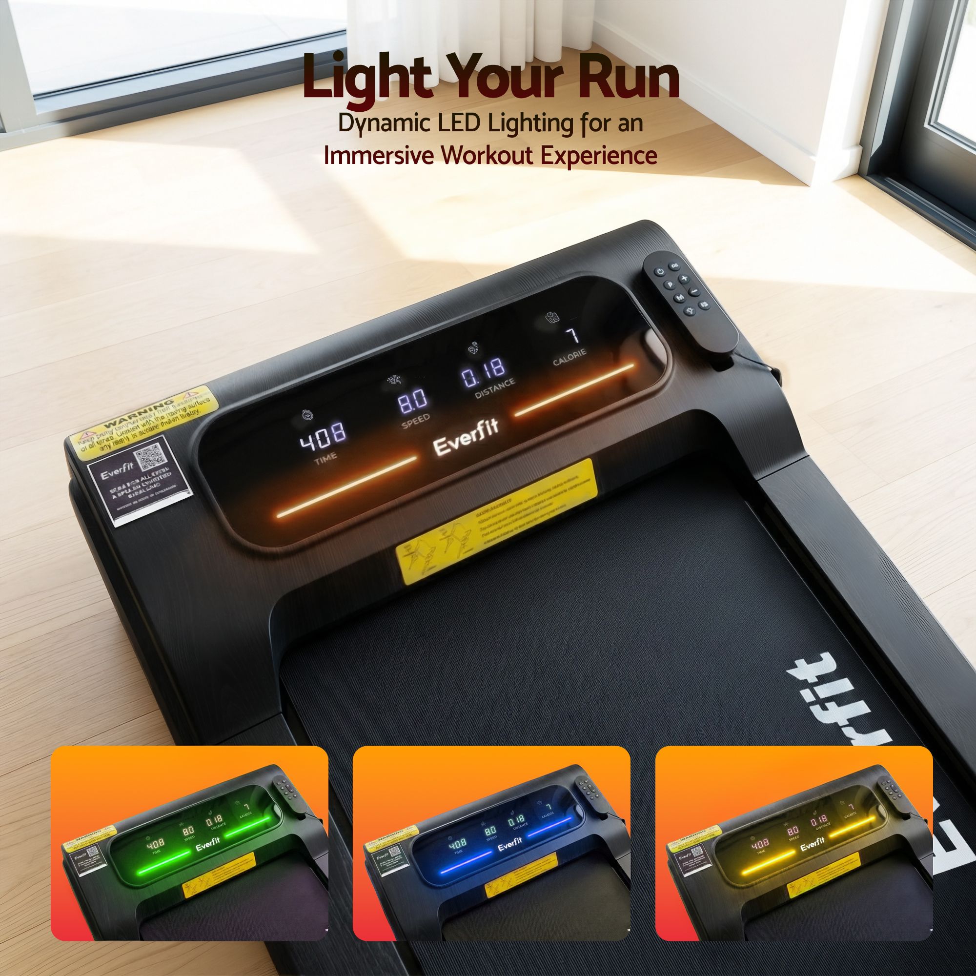 Everfit Walking Pad Treadmill 2 in 1 Foldable Under Desk for Home Gym With 38cm